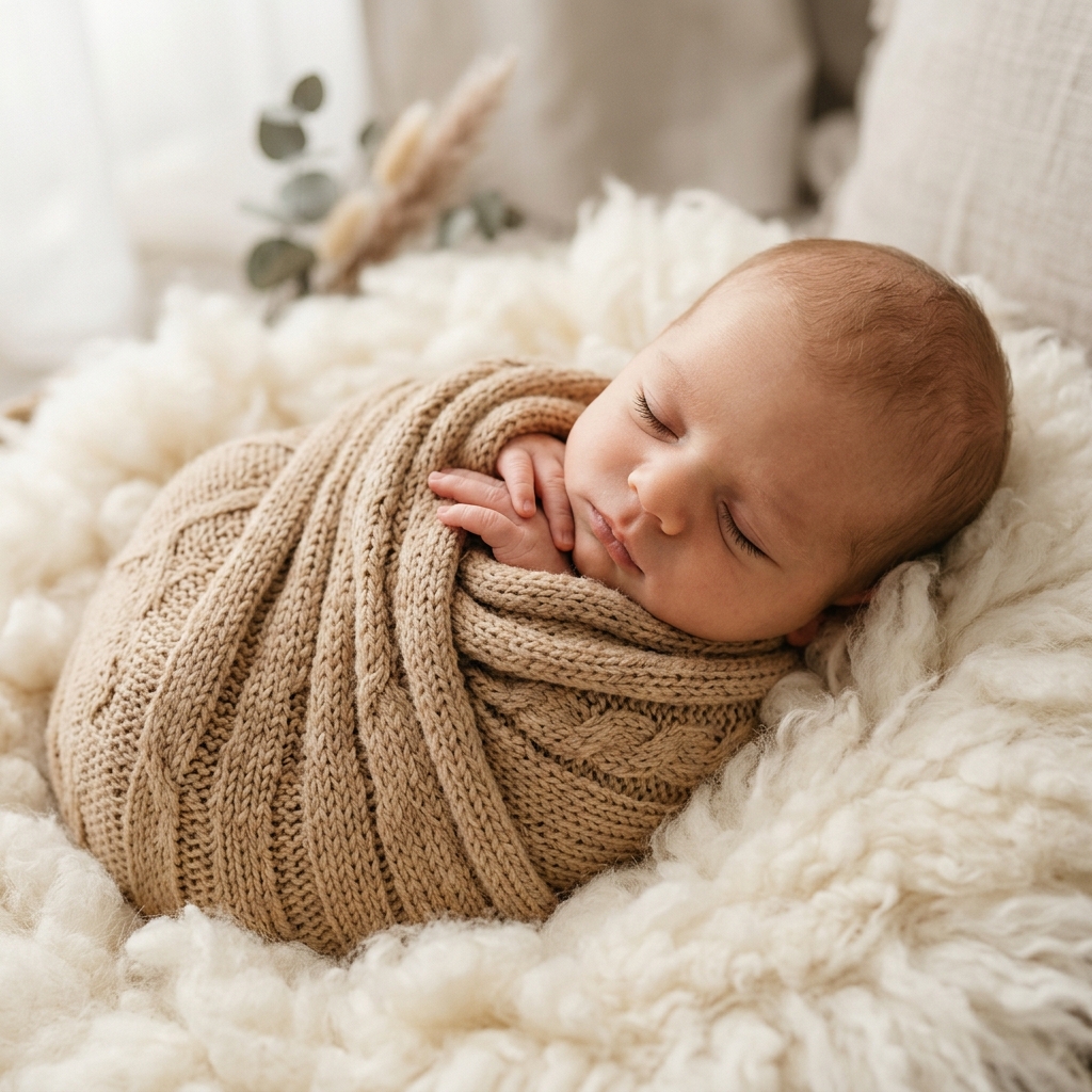 Bebé recién nacido en sesión de estudio